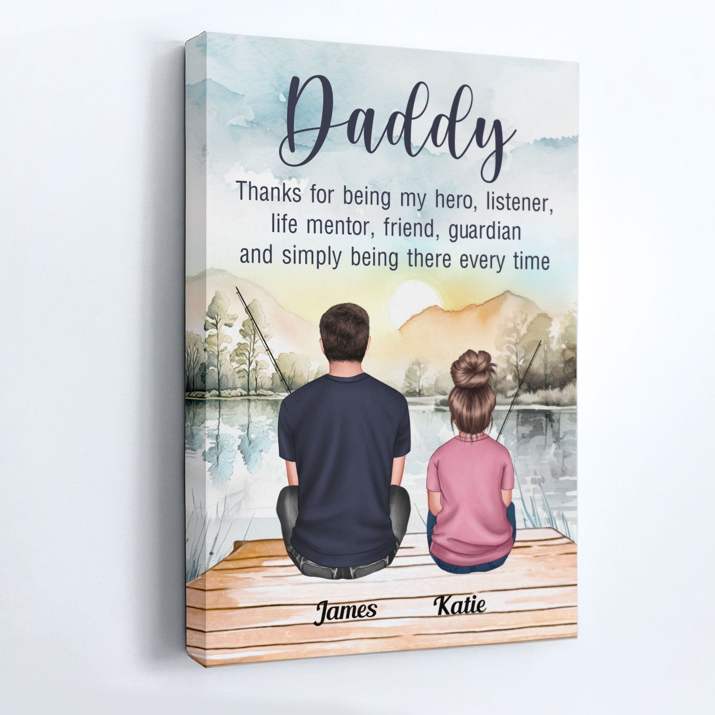 Personalized 'My Hero Daddy' Canvas Art for Father's Day & Dad's Birthday