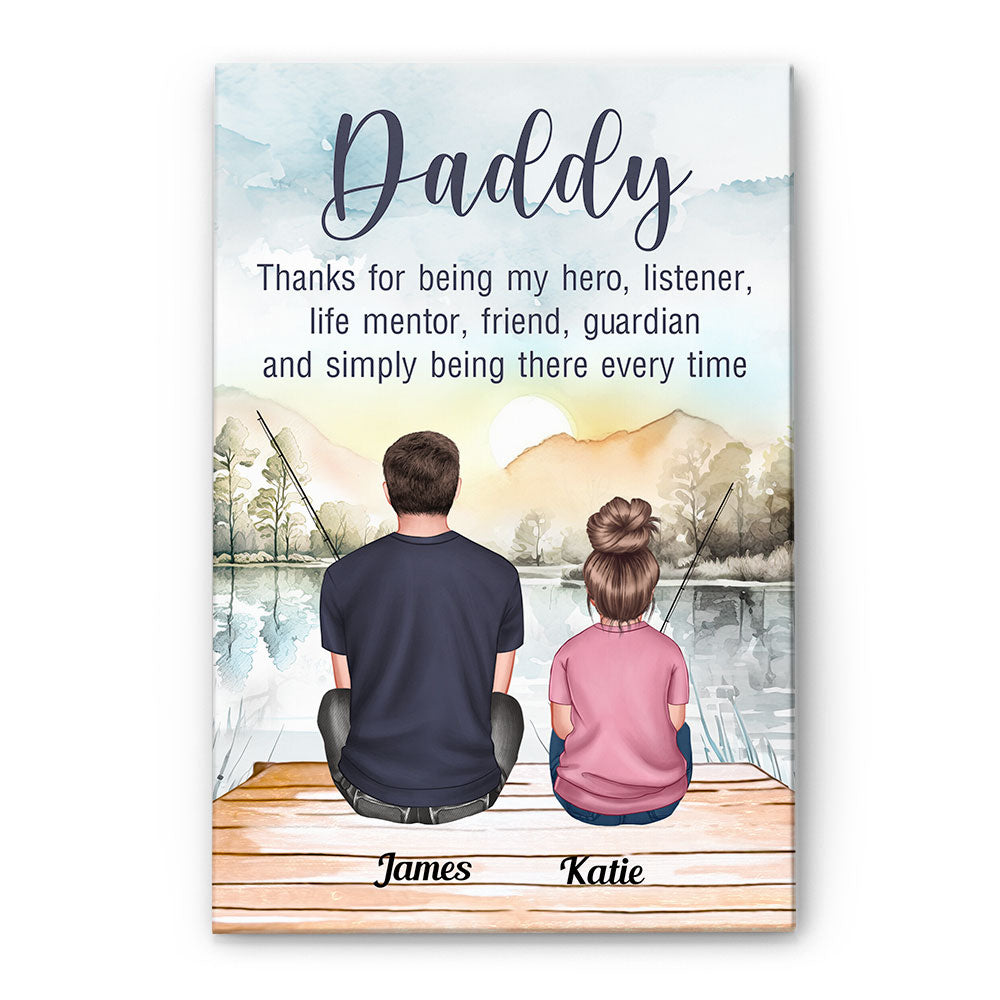 Personalized 'My Hero Daddy' Canvas Art for Father's Day & Dad's Birthday