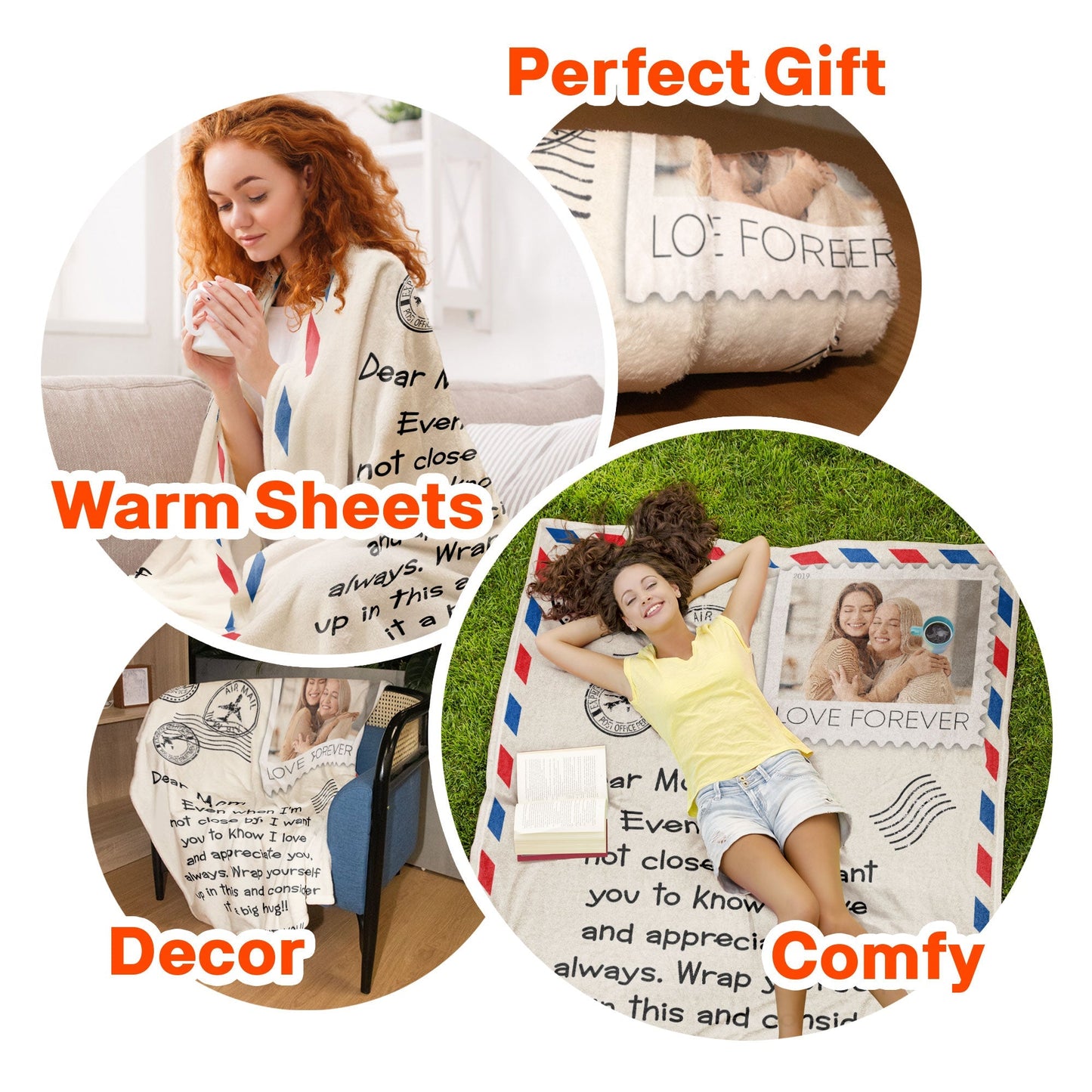 Personalized 'A Big Hug' Photo Blanket for Mom - Heartfelt Long Distance Gifts Gift