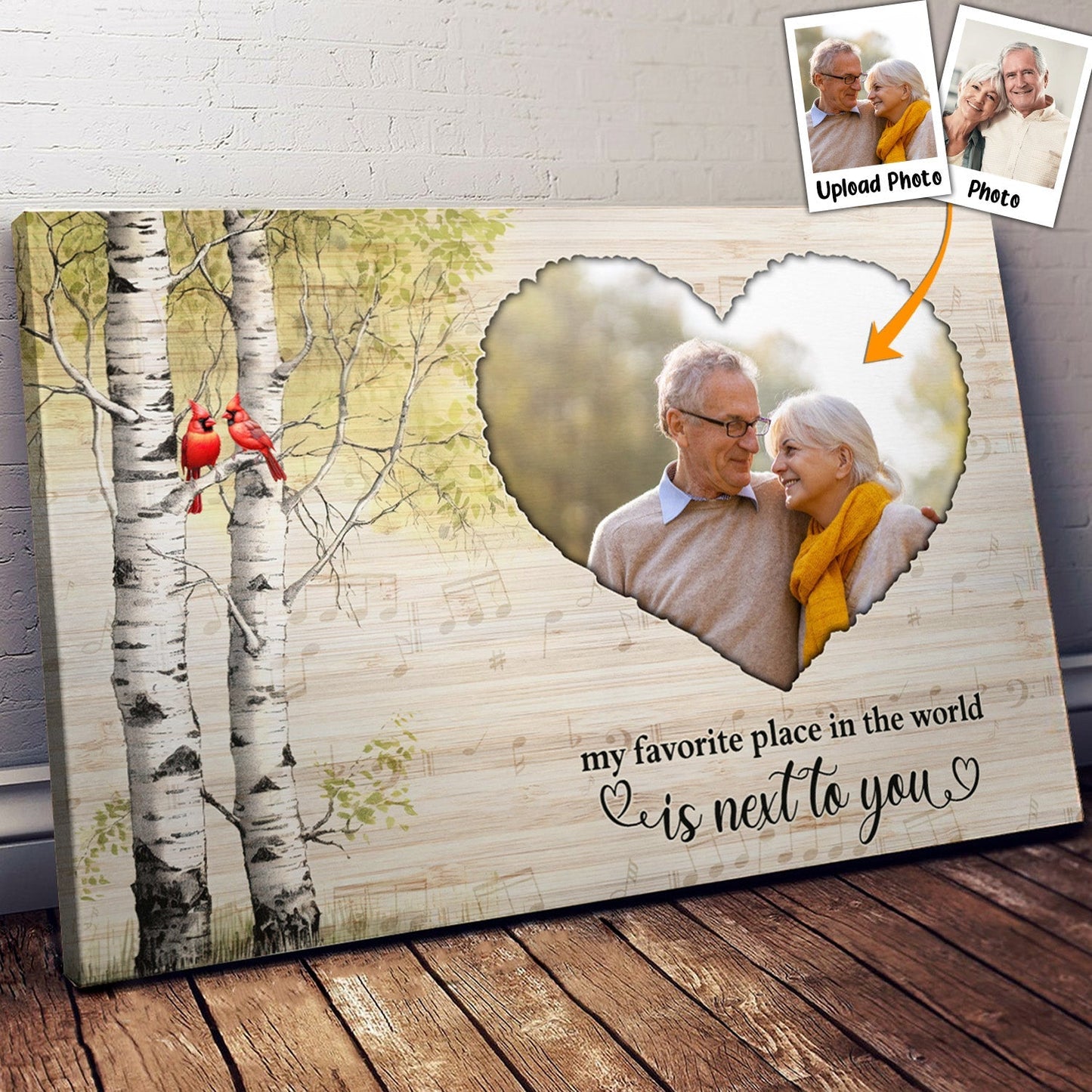 Personalized Couples Canvas Art: "My Favorite Place Is Next To You"