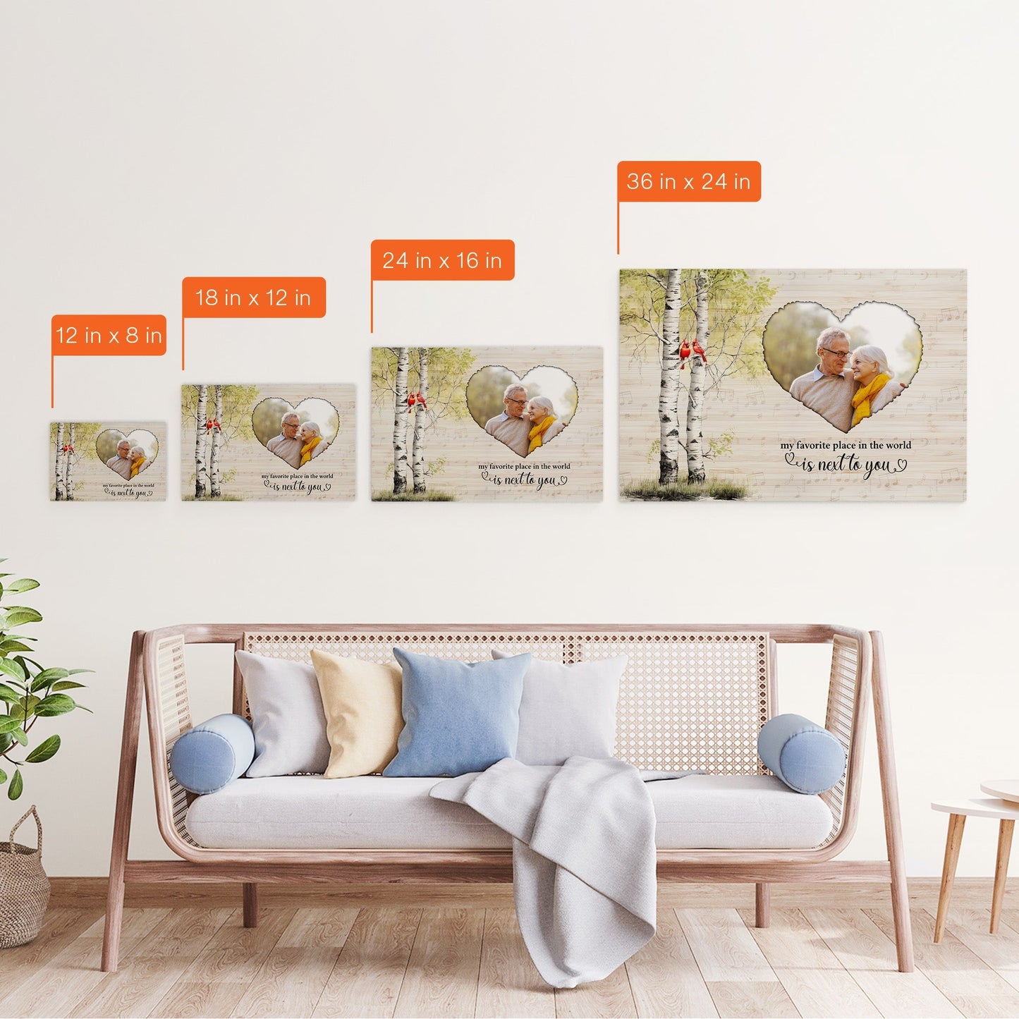 Personalized Couples Canvas Art: "My Favorite Place Is Next To You"