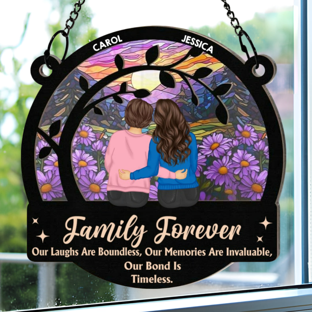 Personalized Suncatcher: 'Family Forever' Gift for Sisters & Best Friends