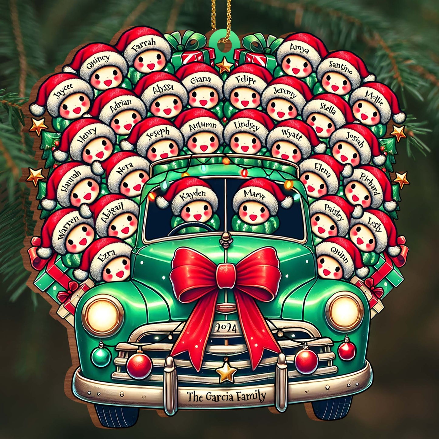 Snowman Santa Hats Christmas Vintage Car Ornament