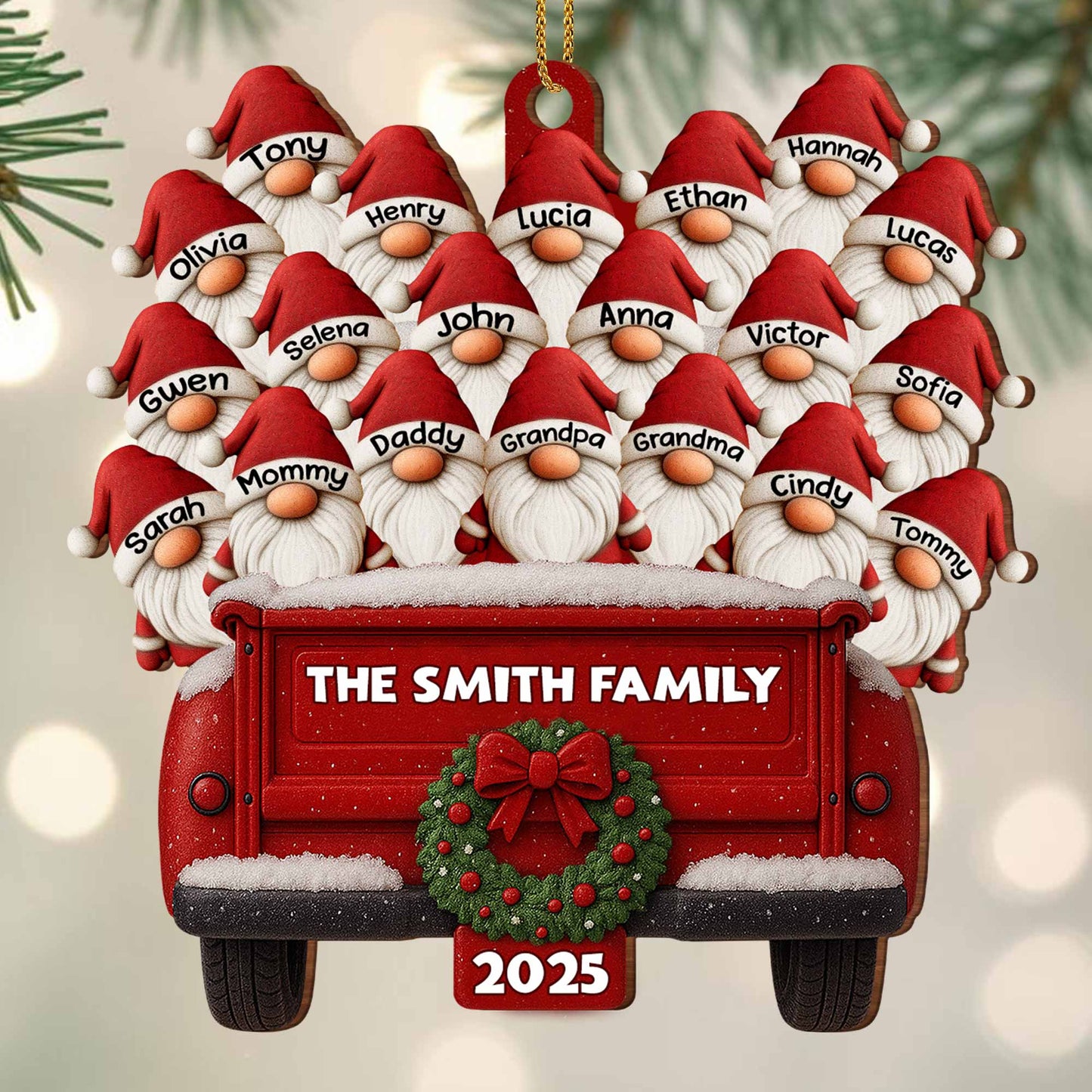 The Smith Family Vintage Truck Christmas Ornament