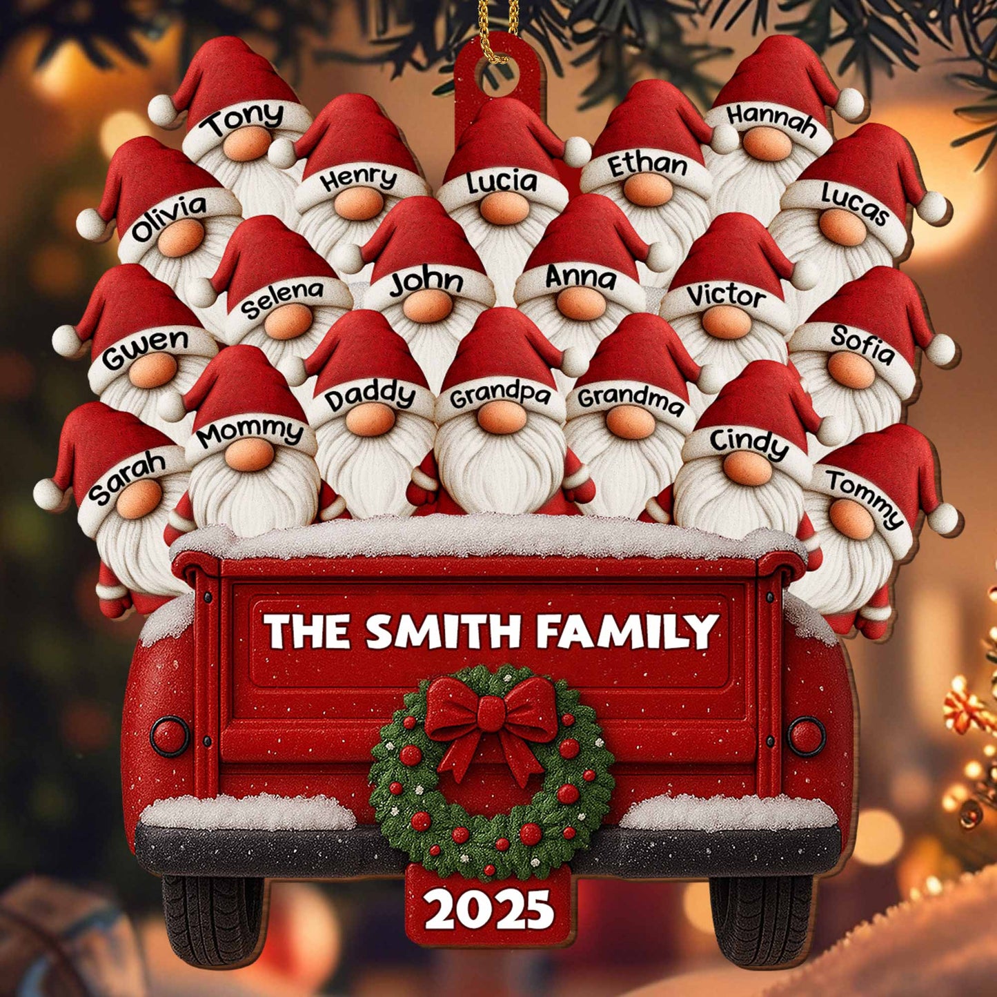 The Smith Family Vintage Truck Christmas Ornament