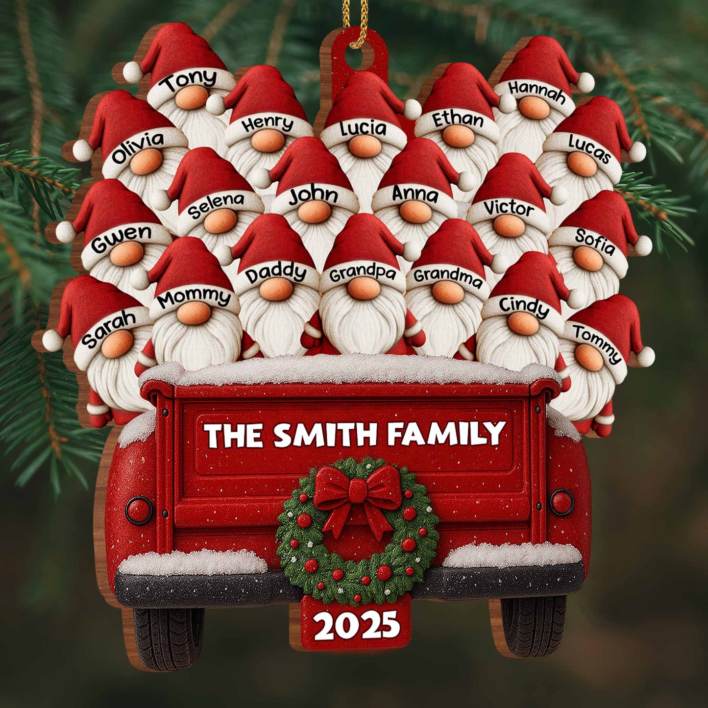 The Smith Family Vintage Truck Christmas Ornament