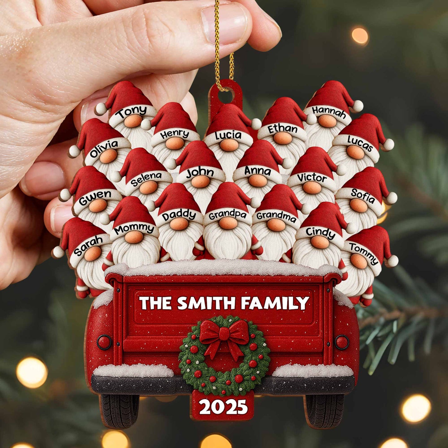 The Smith Family Vintage Truck Christmas Ornament