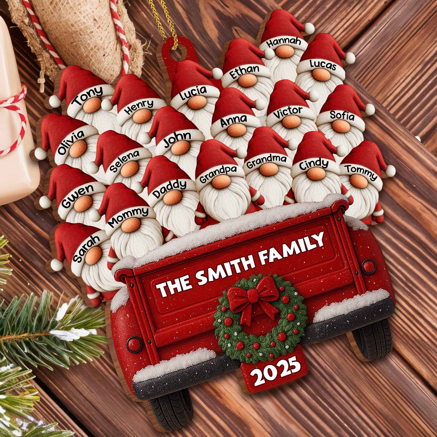 The Smith Family Vintage Truck Christmas Ornament