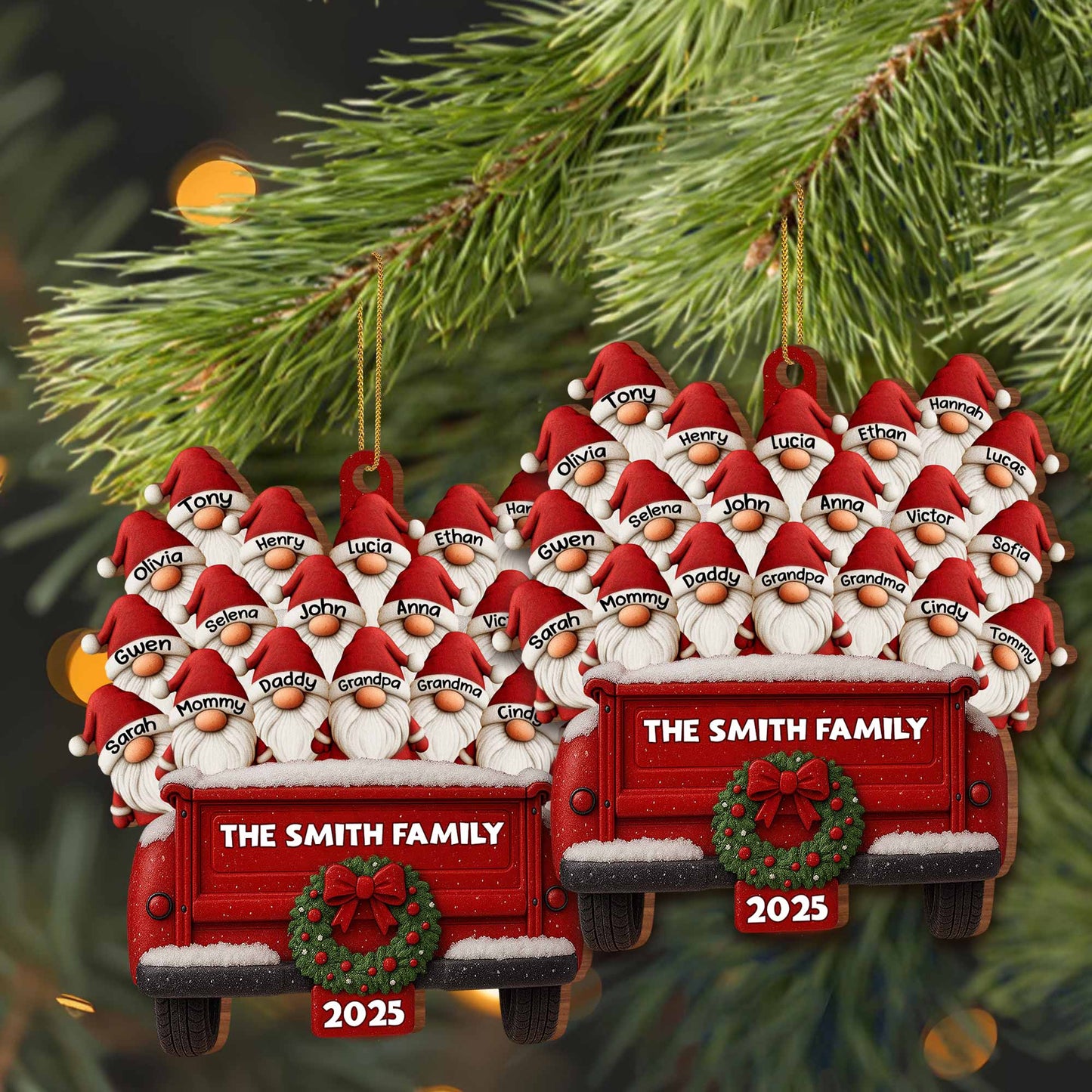 The Smith Family Vintage Truck Christmas Ornament
