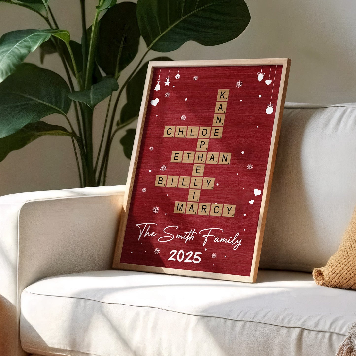 Celebrate Your Family With Scrabble Pieces And Hearts