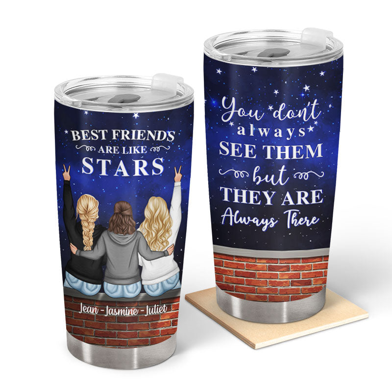 Personalized 'Best Friends Are Like Stars' Tumbler - Custom Gift for BFF