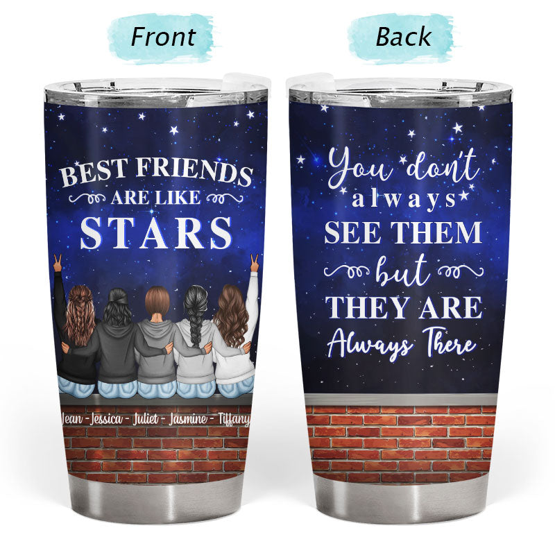 Personalized 'Best Friends Are Like Stars' Tumbler - Custom Gift for BFF