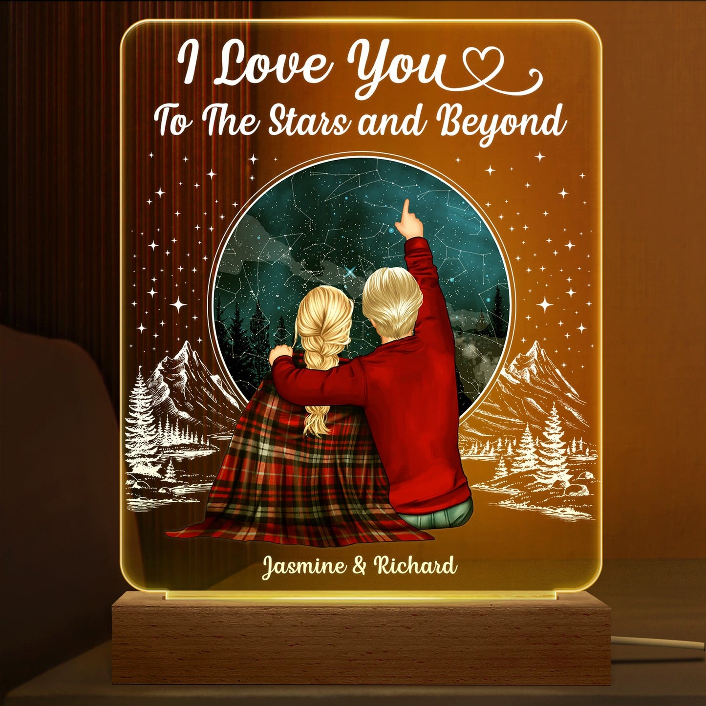 Custom Star Map LED Night Light - "I Love You To The Stars & Beyond"