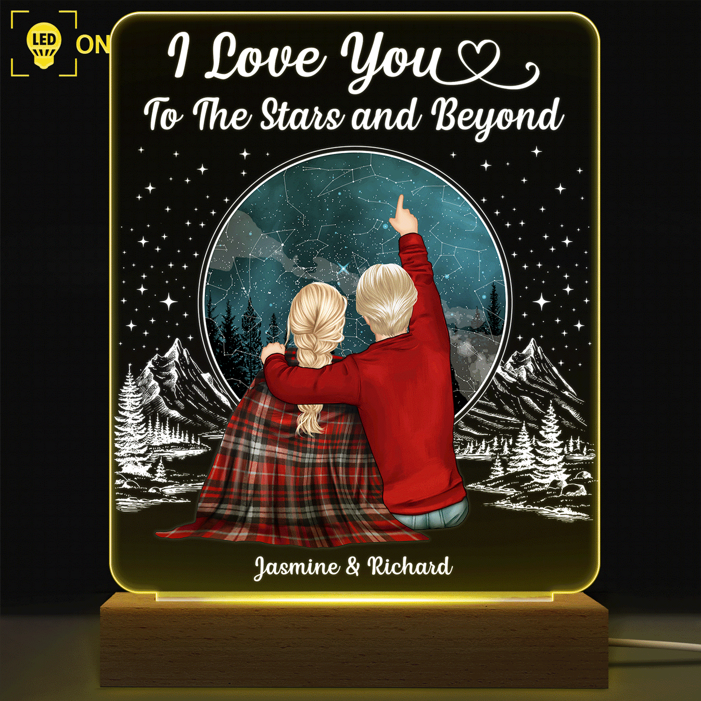 Custom Star Map LED Night Light - "I Love You To The Stars & Beyond"