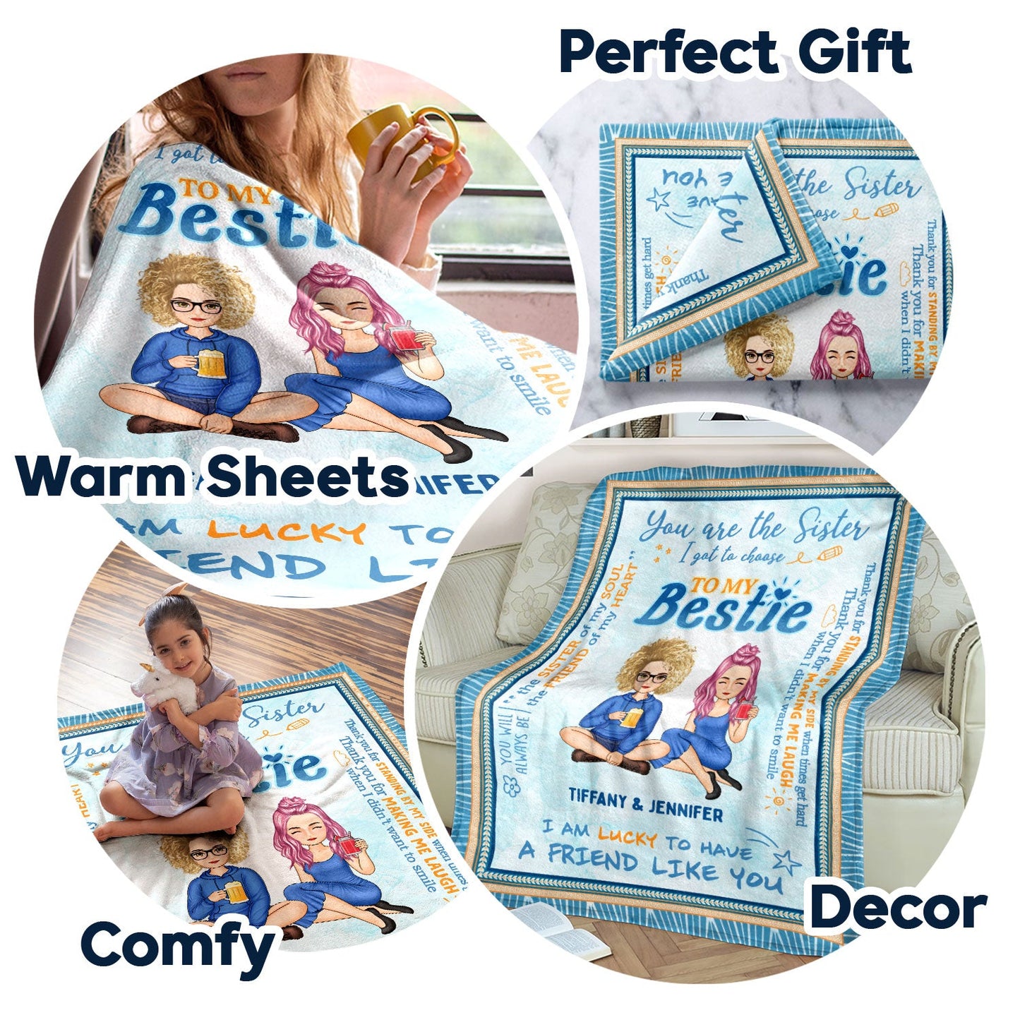 Custom Best Friend Blanket: "Sister I Got to Choose" - Personalized Gift