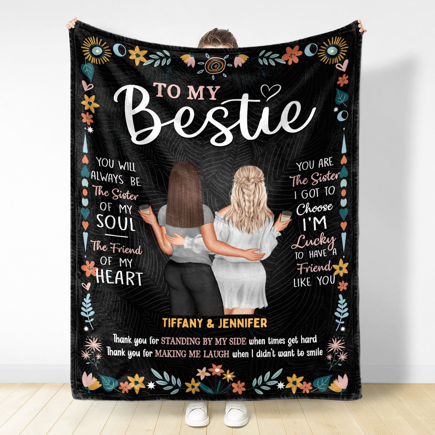 Custom "To My Bestie" Blanket - Heartfelt Gift for Best Friends & Sisters