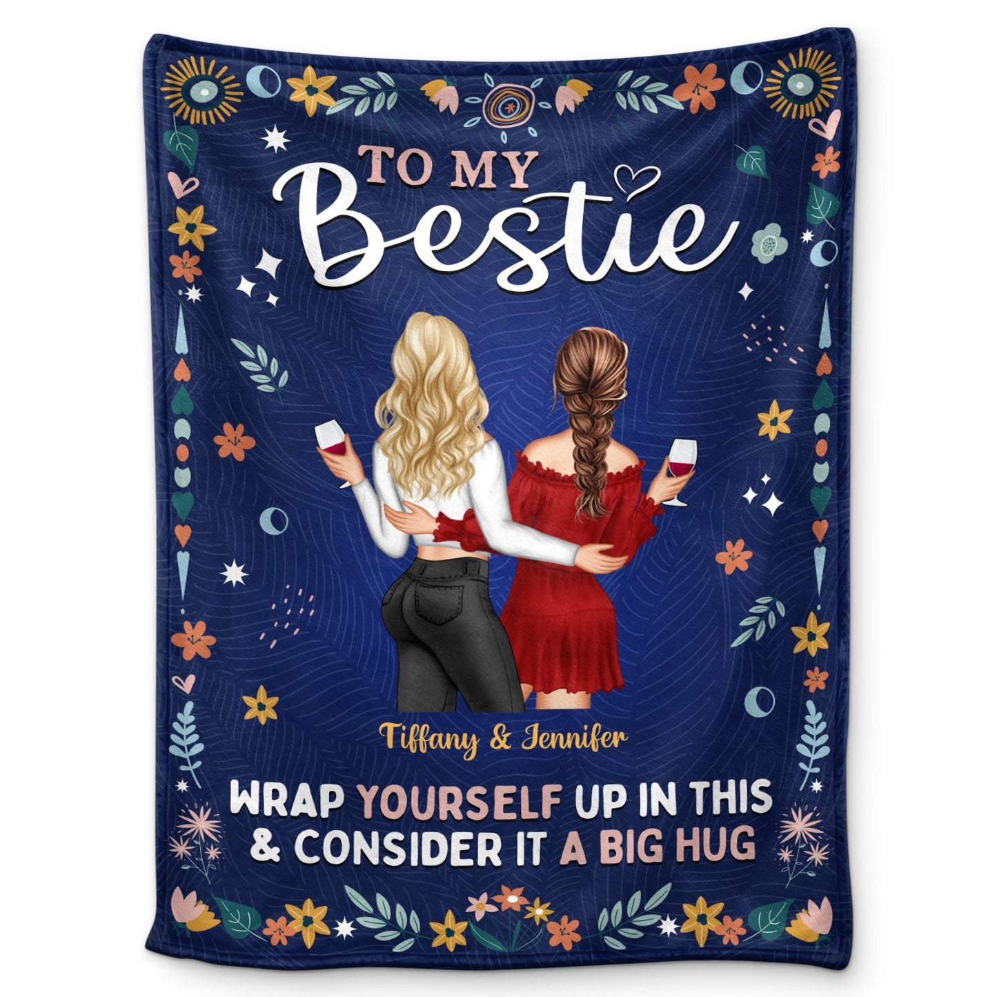Personalized "To My Bestie" Blanket | Custom Hug Gift for Best Friends
