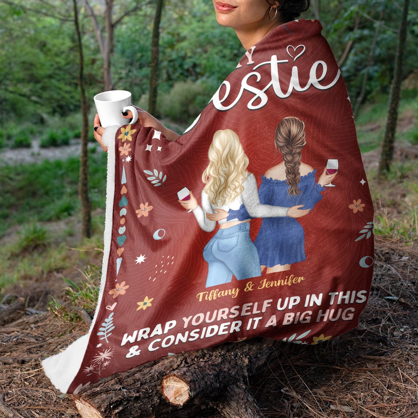 Personalized "To My Bestie" Blanket | Custom Hug Gift for Best Friends