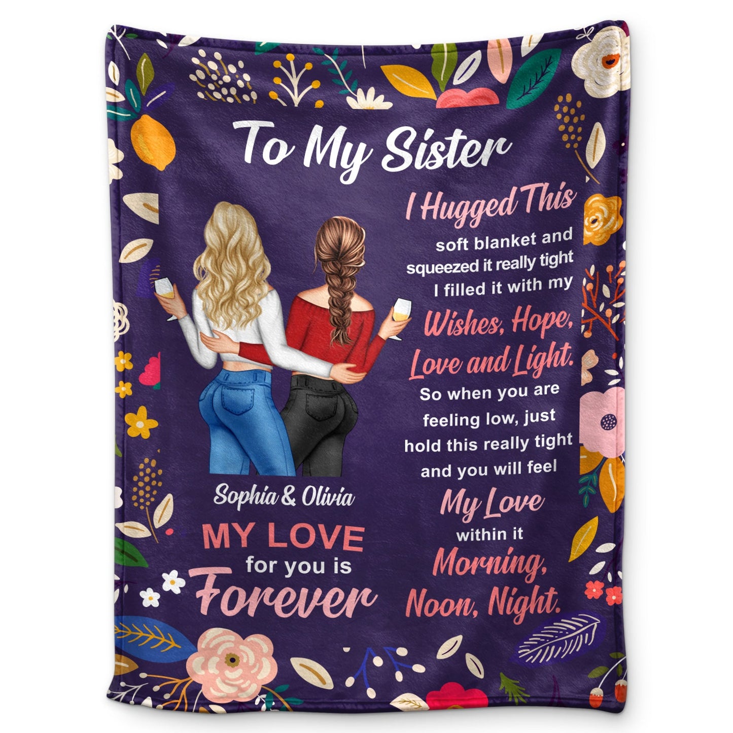 Heartfelt Custom 'My Love Within It' Blanket Gift for Sister & Friends
