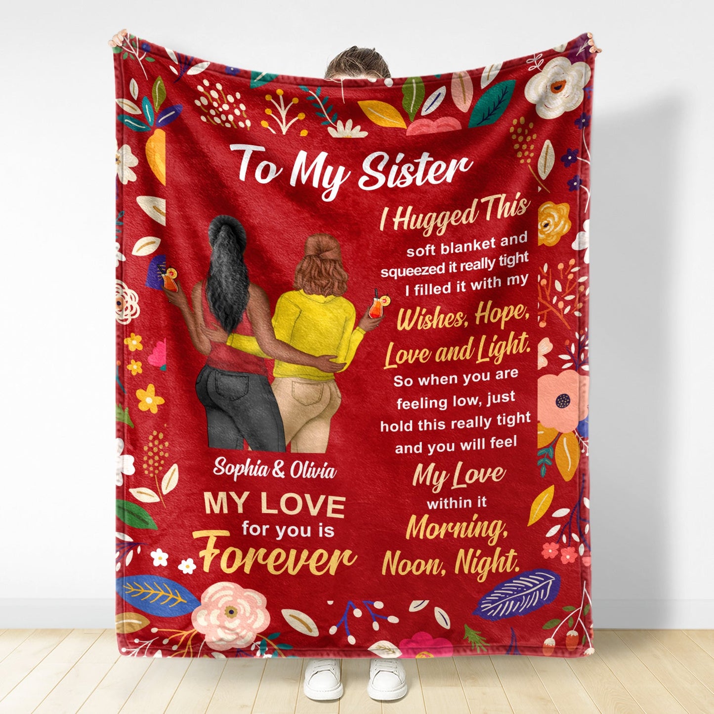 Heartfelt Custom 'My Love Within It' Blanket Gift for Sister & Friends