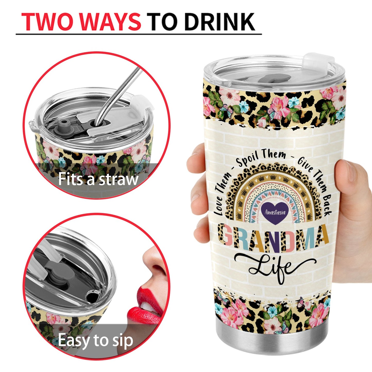 Heartfelt Personalized "Grandma Life" Tumbler for Grandmas & Nanas