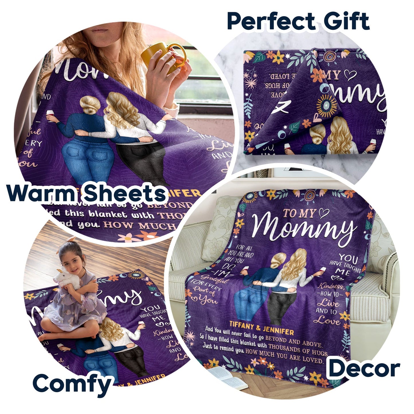 Custom 'To My Mommy' Blanket - Heartfelt Personalized Gift for Mom & Daughter