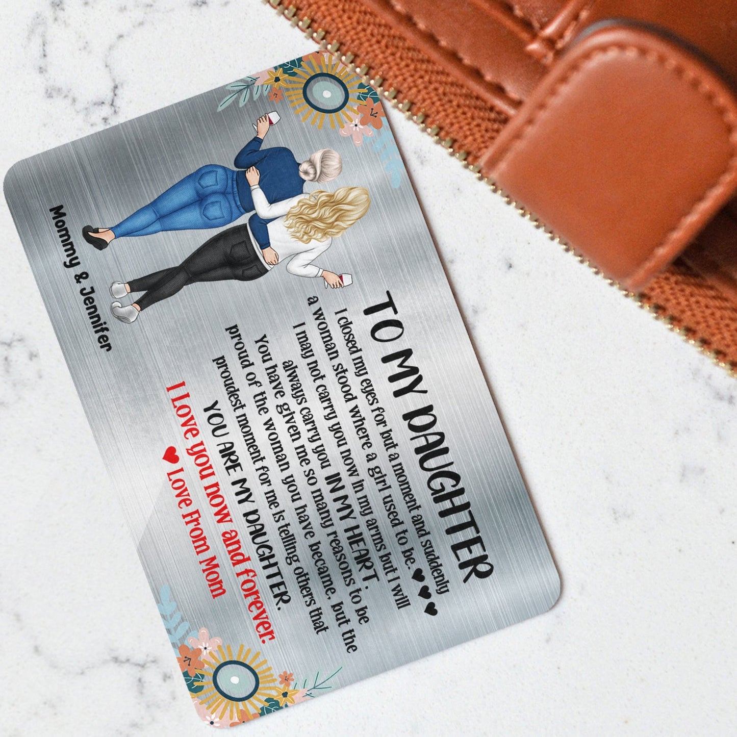 Heartfelt Personalized Daughter Wallet Card: 'Always In My Heart, Love From Mom'