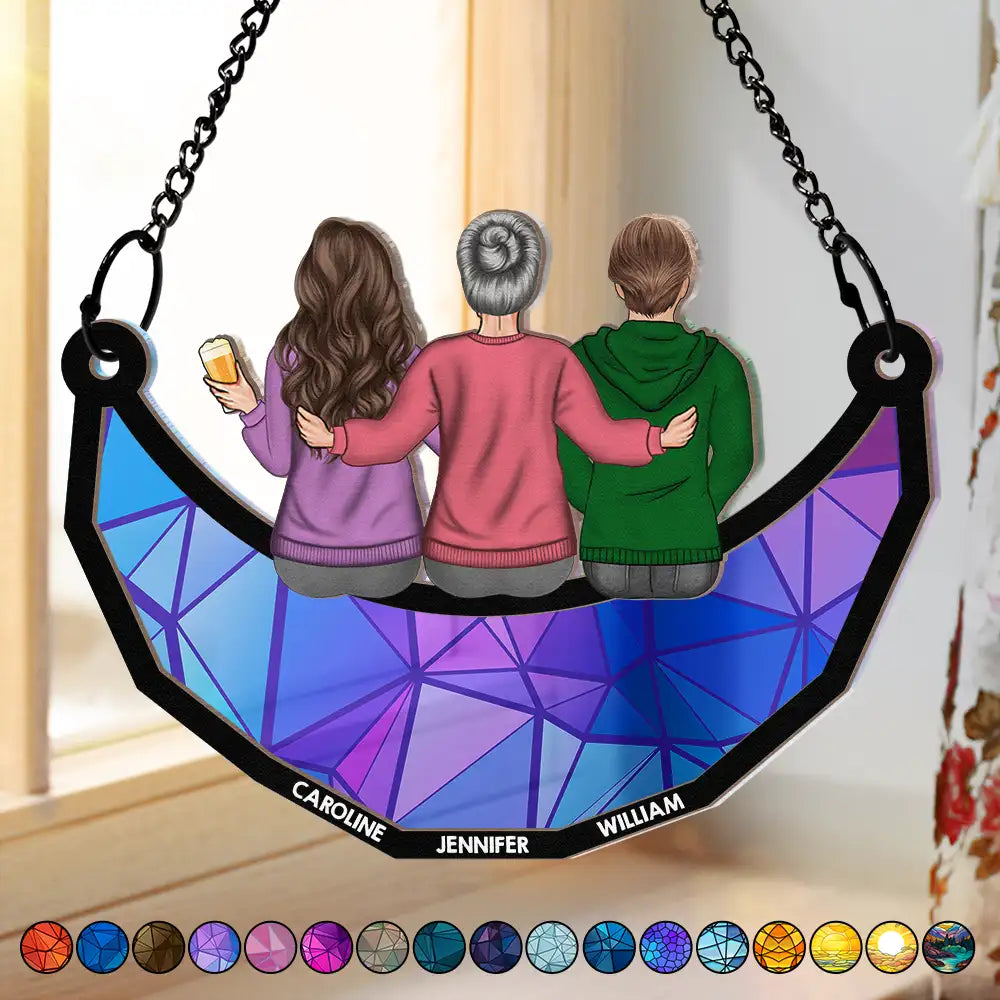 Personalized Family Suncatcher: Custom Moon & Loved Ones Window Art