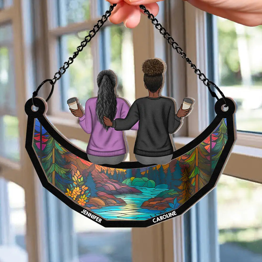 Personalized Family Suncatcher: Custom Moon & Loved Ones Window Art