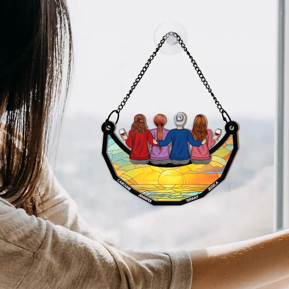 Personalized Family Suncatcher: Custom Moon & Loved Ones Window Art