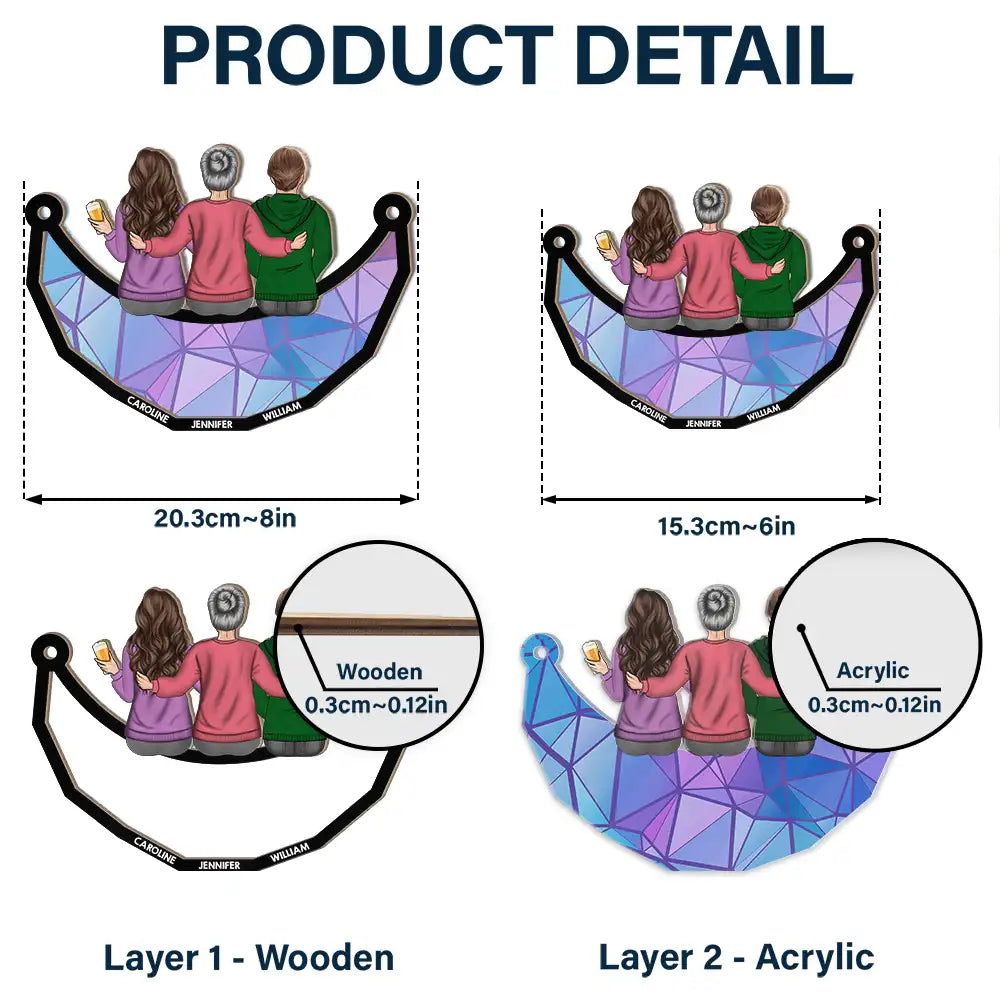 Personalized Family Suncatcher: Custom Moon & Loved Ones Window Art