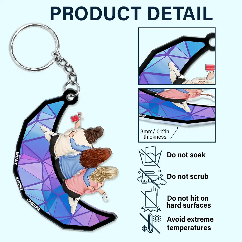 Heartfelt Personalized Sisters & Besties Moon Acrylic Keychain