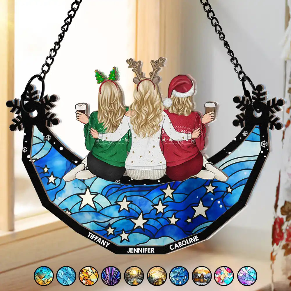 Personalized Best Friends & Sisters Christmas Suncatcher Ornament: A Cozy Keepsake