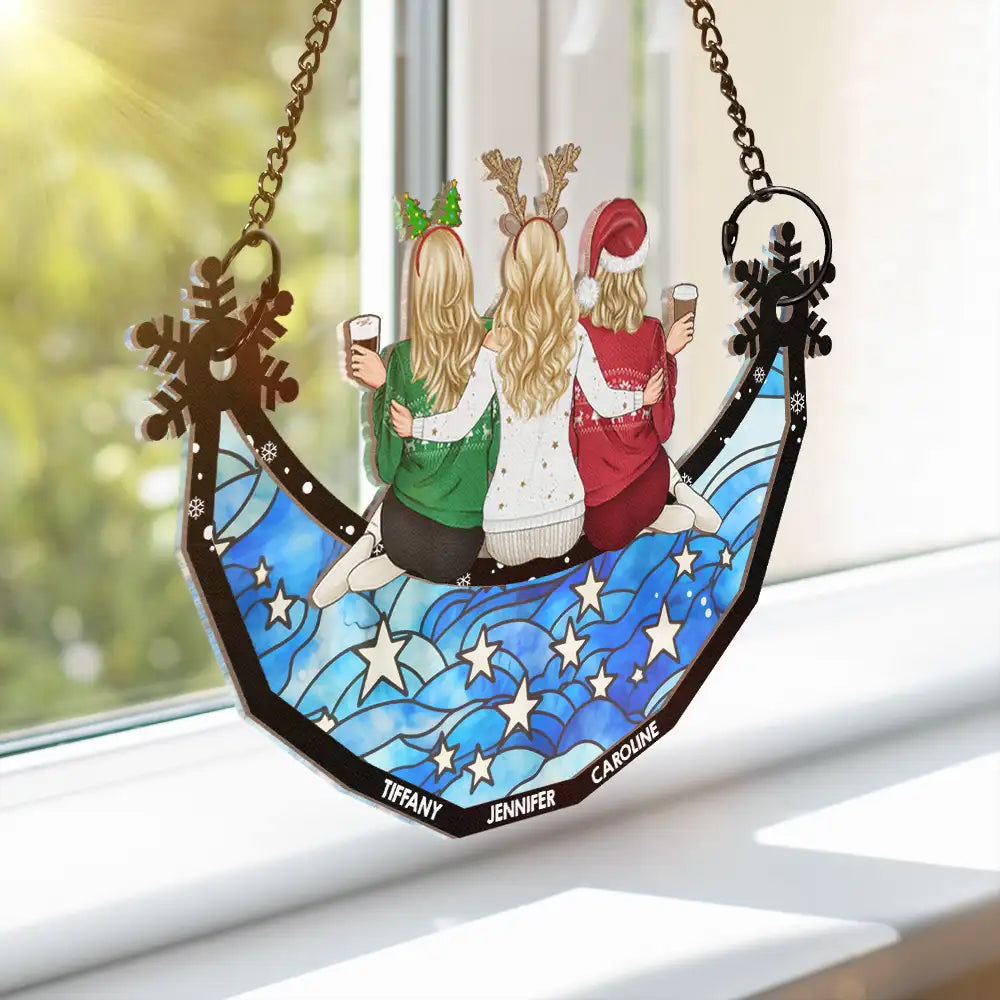 Personalized Best Friends & Sisters Christmas Suncatcher Ornament: A Cozy Keepsake
