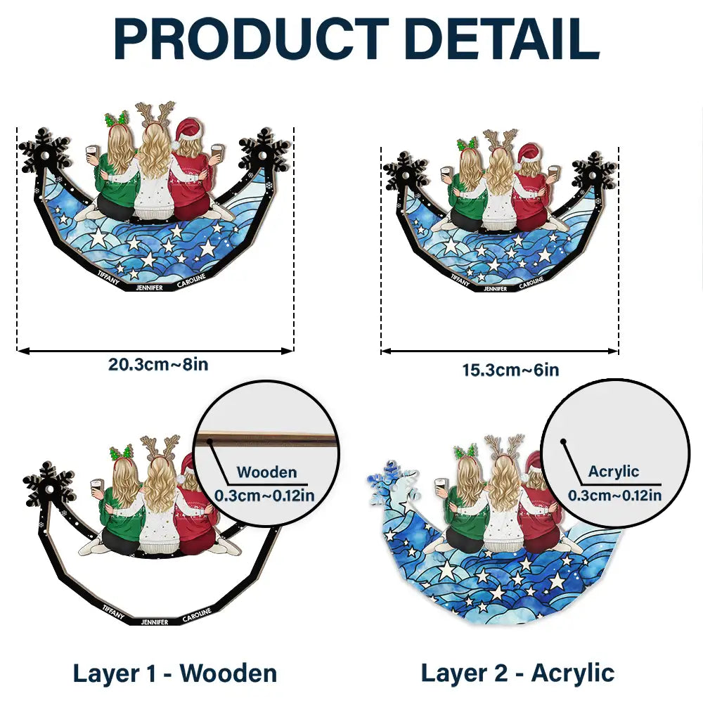 Personalized Best Friends & Sisters Christmas Suncatcher Ornament: A Cozy Keepsake