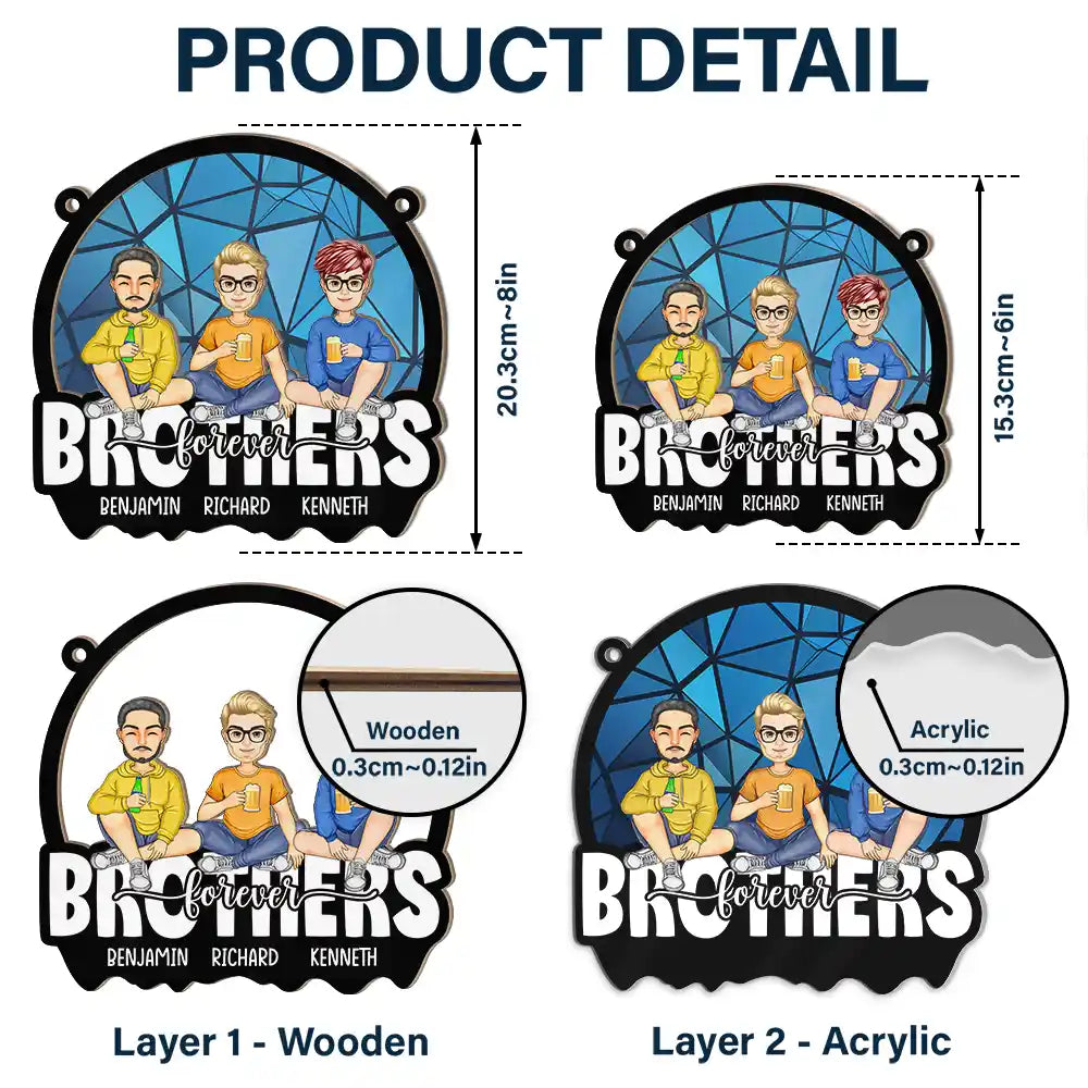 Personalized Besties Forever Suncatcher Ornament for Best Friends & Sisters