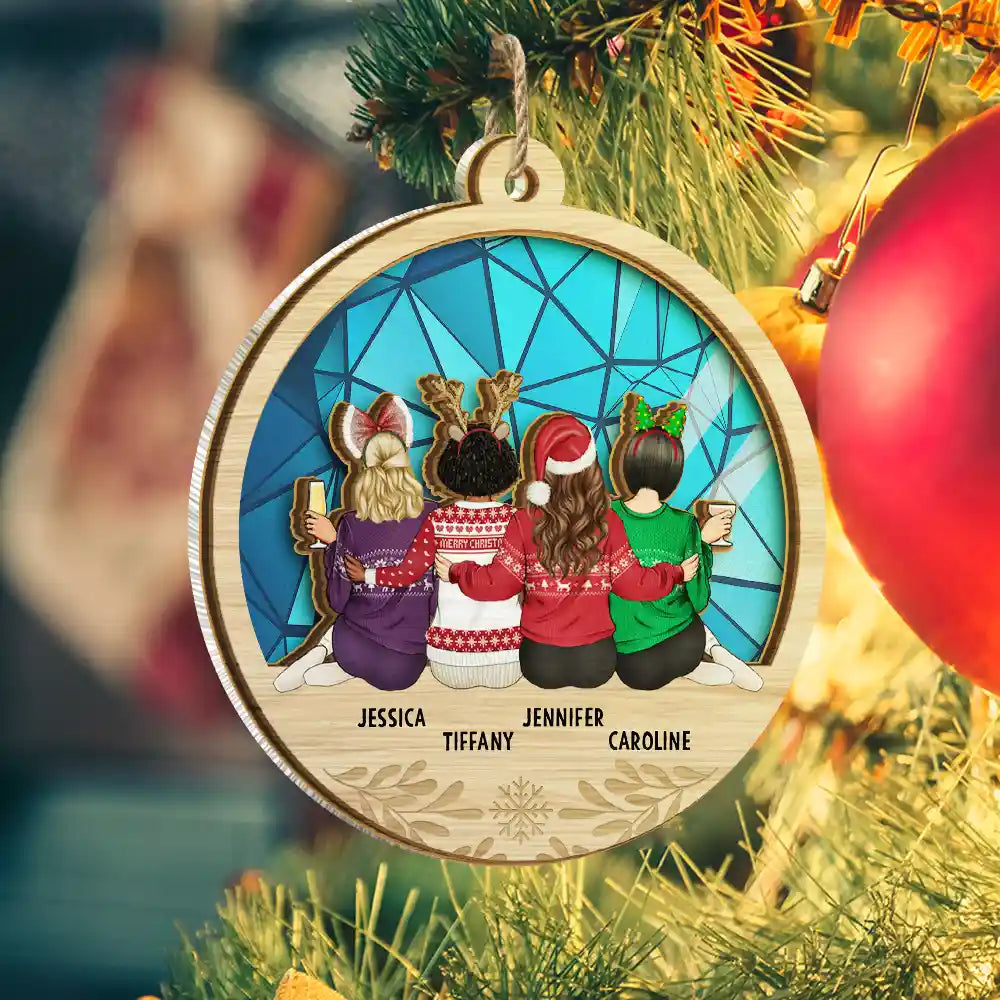 Heartfelt Personalized Suncatcher Ornament for Christmas Best Friends & Sisters