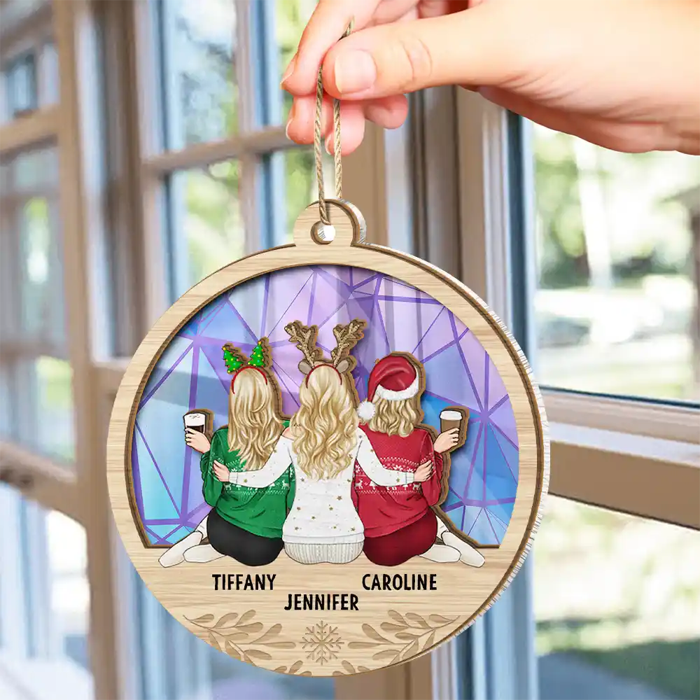 Heartfelt Personalized Suncatcher Ornament for Christmas Best Friends & Sisters