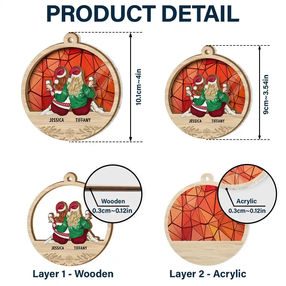 Heartfelt Personalized Suncatcher Ornament for Christmas Best Friends & Sisters