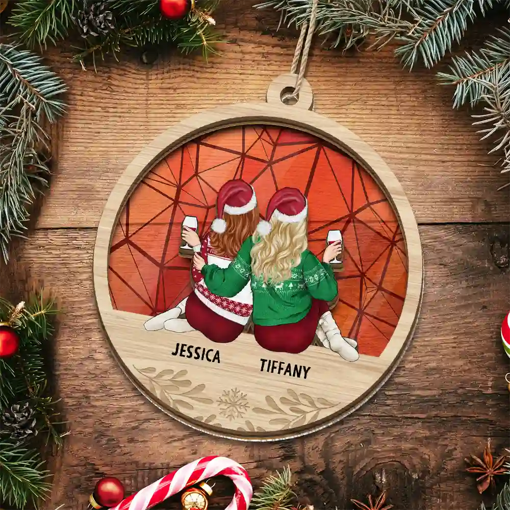 Heartfelt Personalized Suncatcher Ornament for Christmas Best Friends & Sisters