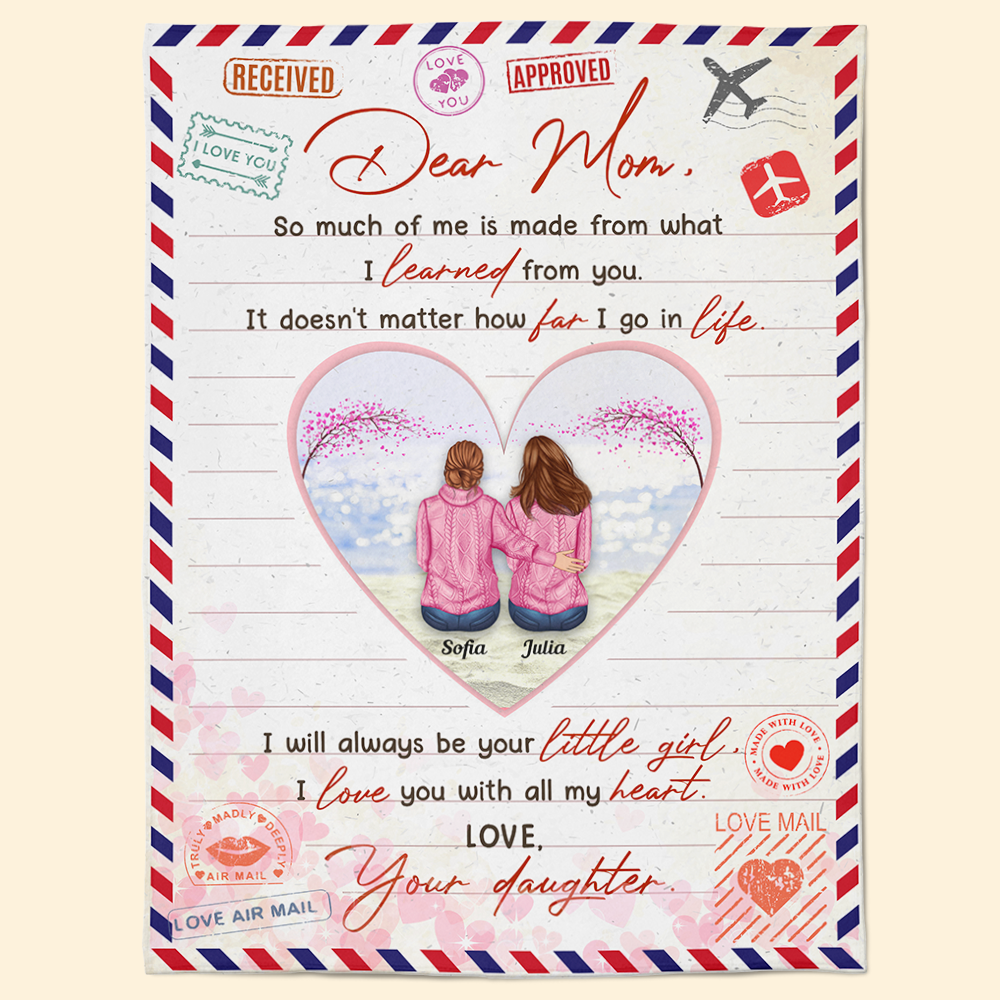 Custom 'Always Your Little Girl' Blanket – Heartfelt Gift for Mom