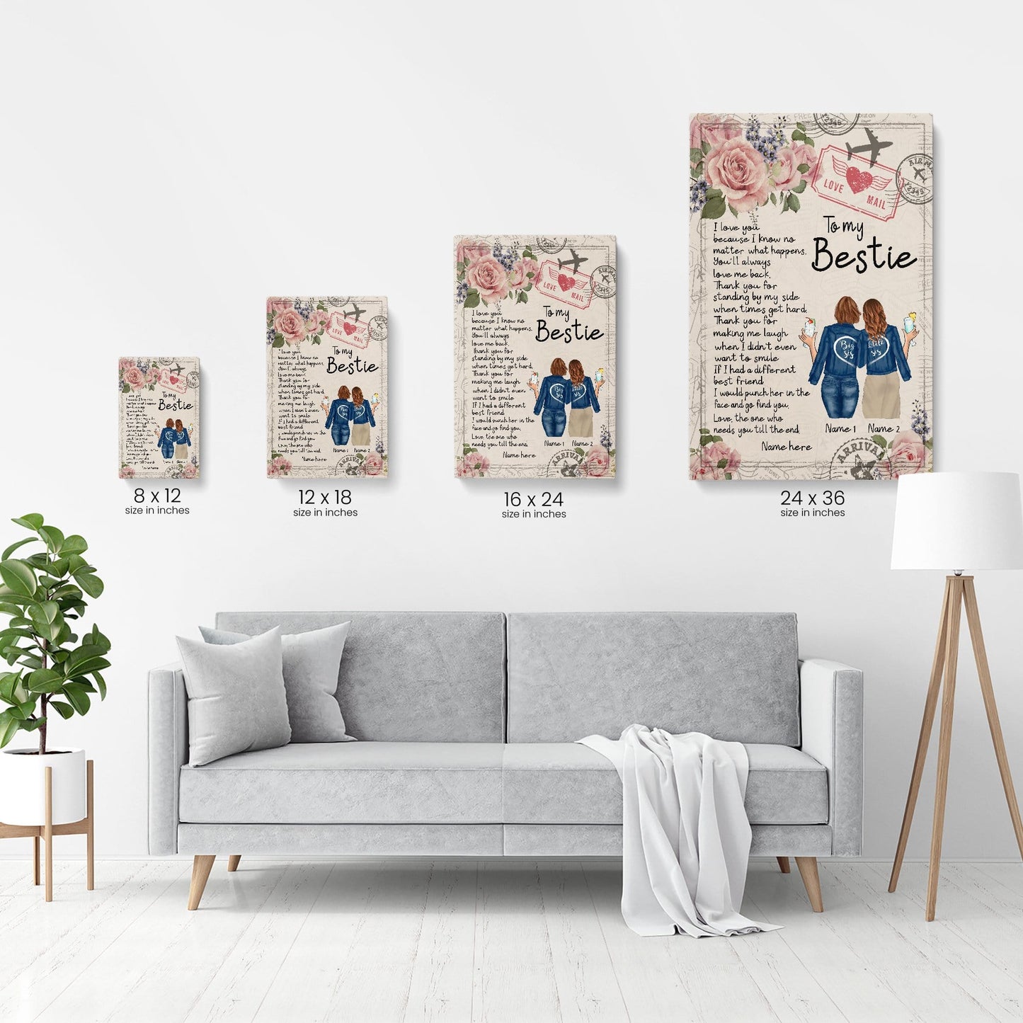 To My Bestie - I Love You Because I Know No Matter What Happens Canvas-Macorner