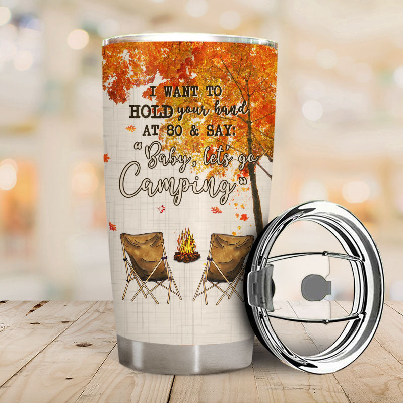 Personalized 'Baby, Let's Go Camping' Tumbler - Custom Gift for Couples
