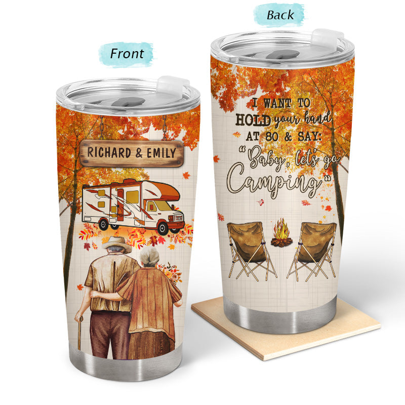 Personalized 'Baby, Let's Go Camping' Tumbler - Custom Gift for Couples