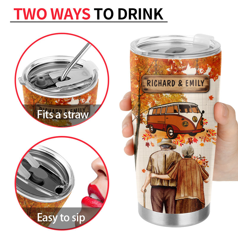 Personalized 'Baby, Let's Go Camping' Tumbler - Custom Gift for Couples