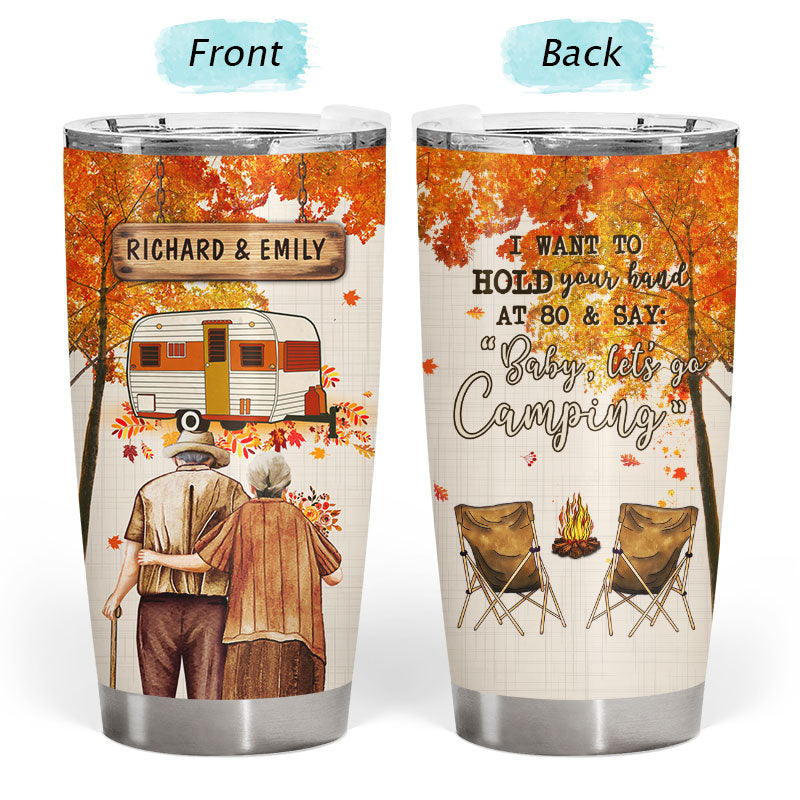 Personalized 'Baby, Let's Go Camping' Tumbler - Custom Gift for Couples