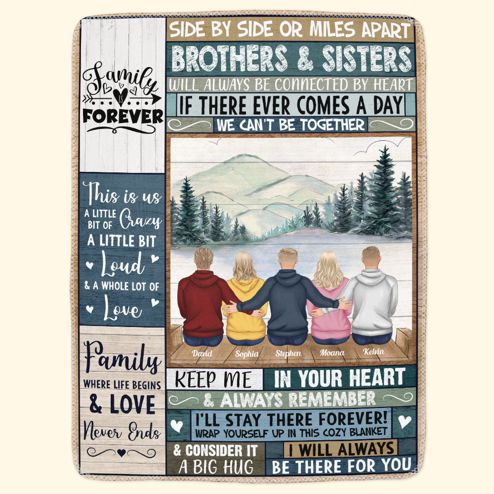Family Forever: Personalized Blanket - Holiday Gift for Brothers & Sisters