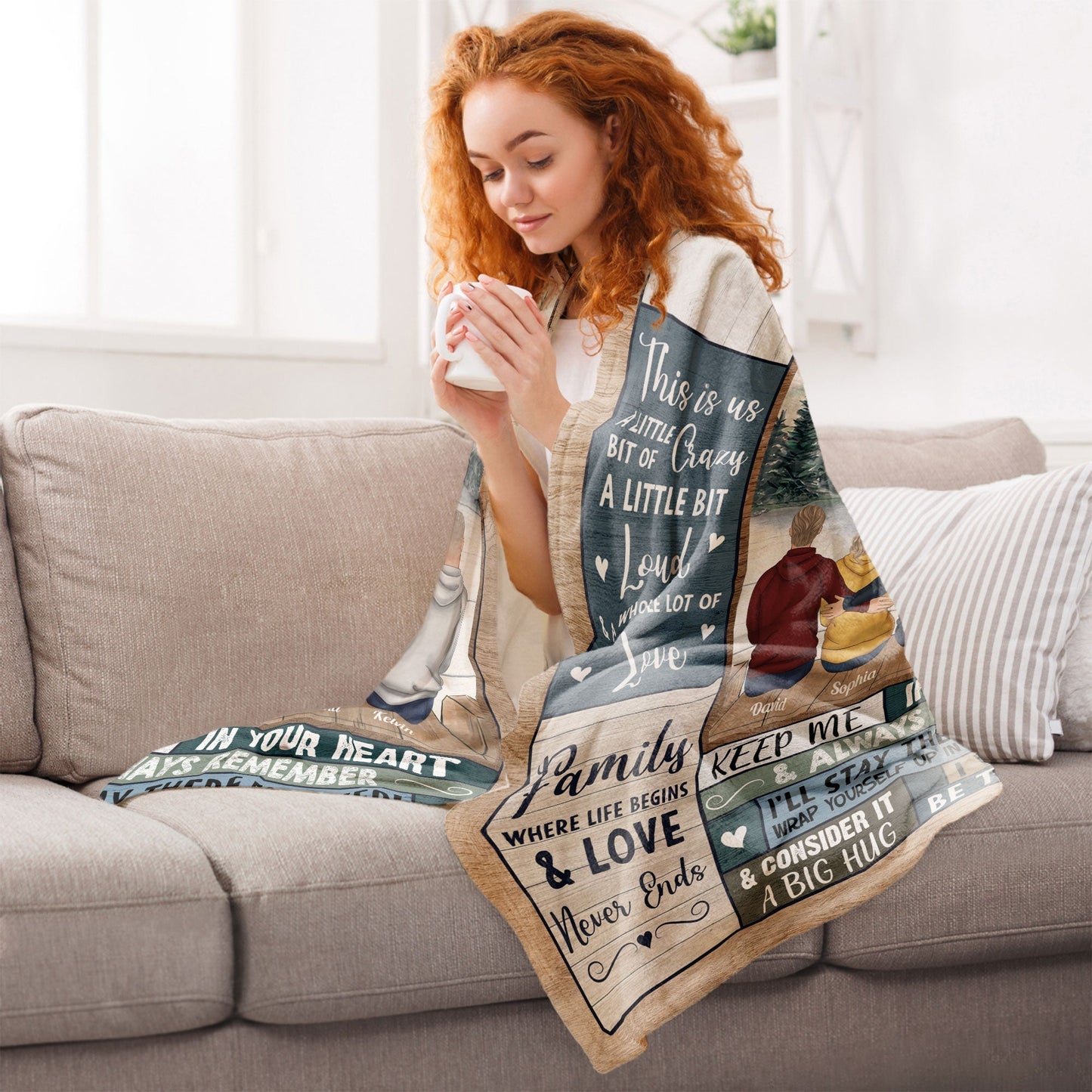 Family Forever: Personalized Blanket - Holiday Gift for Brothers & Sisters