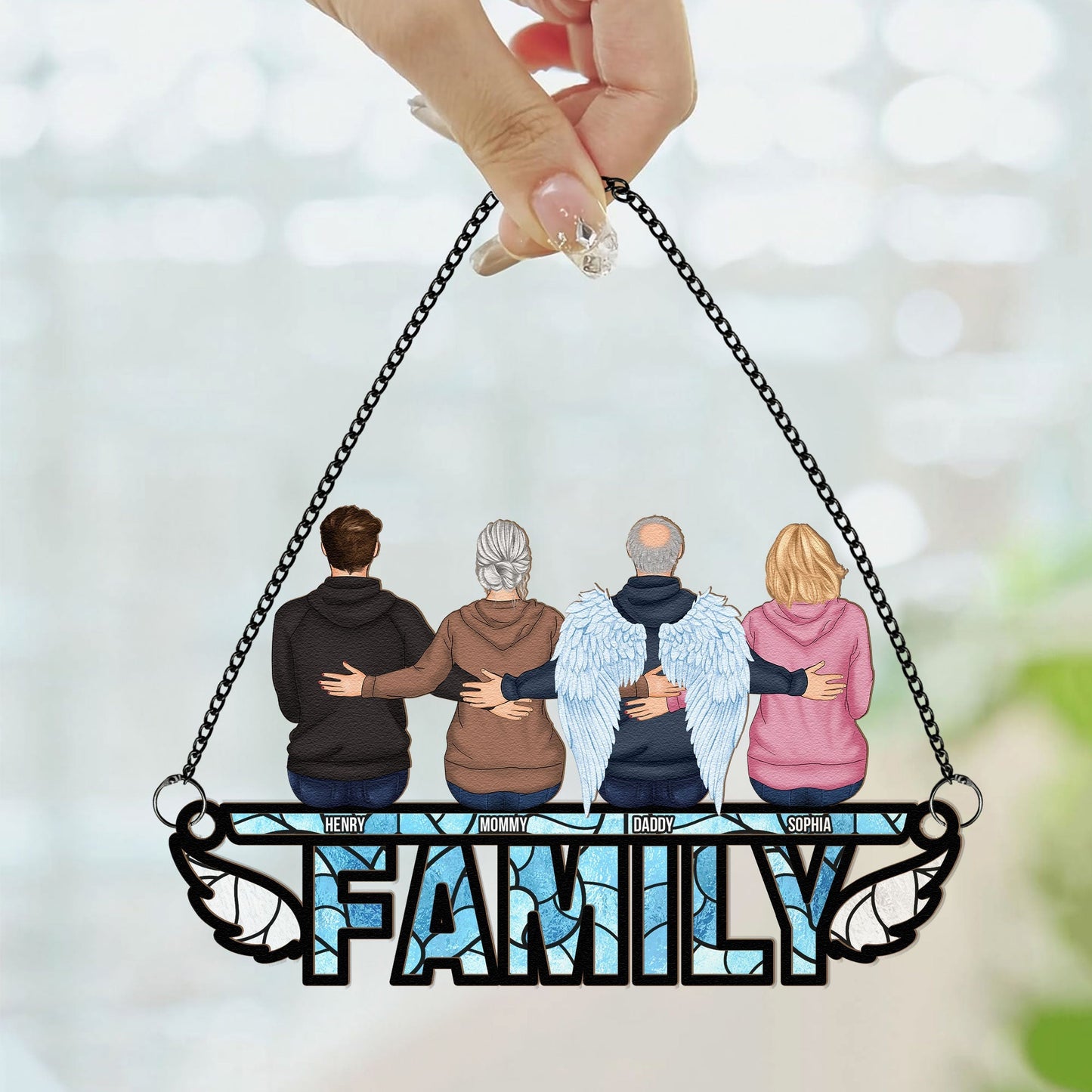 Custom Personalized 'Always With You' Family Memorial For Loved One Suncatcher
