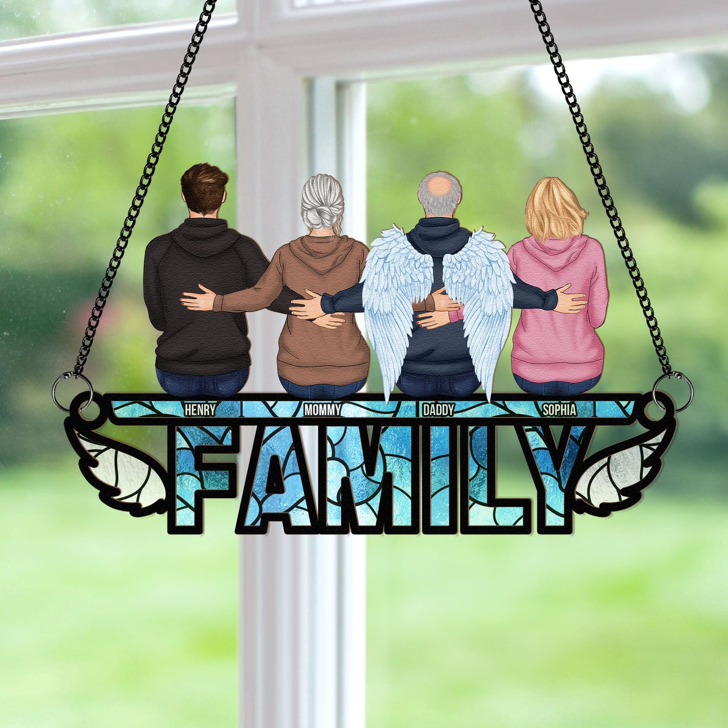 Custom Personalized 'Always With You' Family Memorial For Loved One Suncatcher